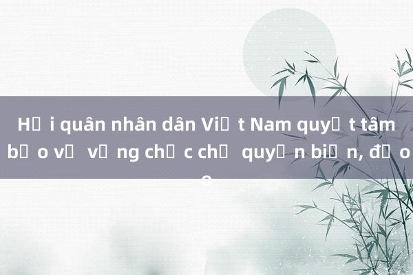 Hải quân nhân dân Việt Nam quyết tâm bảo vệ vững chắc chủ quyền biển， đảo