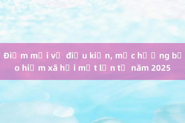 Điểm mới về điều kiện， mức hưởng bảo hiểm xã hội một lần từ năm 2025